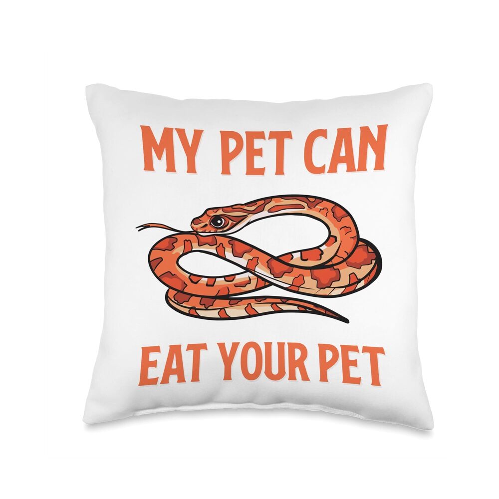 4703 Pet Can Eat Your Pet Reptiles Herpetology Ophiology Snake Throw Pillow
